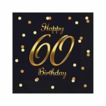 60-as fekete pöttyös HB szalvéta 20db/3r