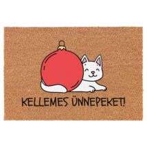 Lábtörlő macskával, &quot;Kellemes Ünnepeket&quot; felirattal 40x60 cm