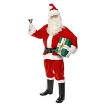 Filces Anyagú Szőrmés Díszítésű Mikulás Jelmez Kiegészítőkkel