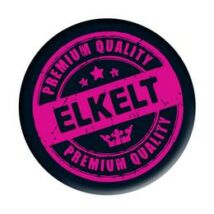 Fekete-rózsaszín elkelt feliratú kitűző