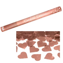 60 cm-es rosegold szív konfettiágyú