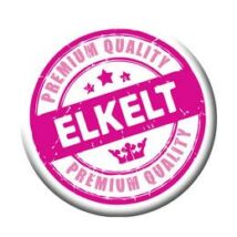 Rózsaszín-fehér elkelt feliratú kitűző