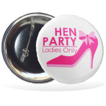 Kitűző Hen party felirattal 55 mm