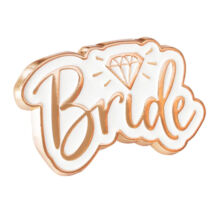 Rosegold bride kitűző