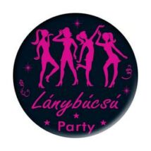 Fekete-rózsaszín lánybúcsú party kitűző