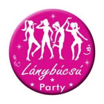 Rózsaszín-fehér lánybúcsú party kitűző