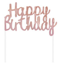 Happy birthday rosegold papír dekoráció
