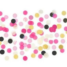 Nagy Kerek Pink-Fehér-Fekete-Arany Papír Parti Konfetti - 15 gramm