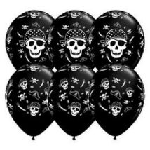 11 inch-es Pirate Skull &amp; Cross Bones Onyx Black Lufi