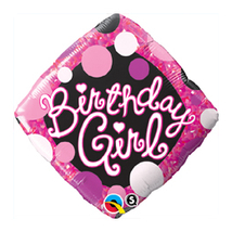 18 inch-es Birthday Girl Pink and Black Szülinapi Fólia Lufi