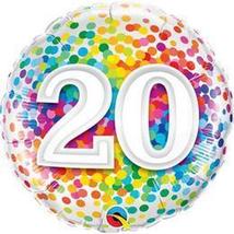 18 inch-es 20 Rainbow Confetti Szülinapi Fólia Lufi