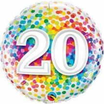 18 inch-es 20-as Rainbow confetti fólia