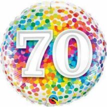 18 inch-es 70-es rainbow confetti fólia