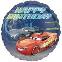 18 inch-es Cars Happy Bday fólia lufi