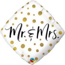 18 inch-es Mr&Mrs Gold dots fólia lufi