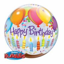 22 inch-es Birthday Balloons & Candles Szülinapi Bubbles Lufi