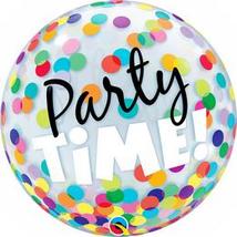 22 inch-es Party Time! Colorful Dots Pöttyös Bubble Lufi