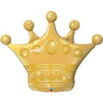 41 inch-es Golden Crown - Csillogó Arany Korona Fólia Lufi