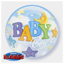 22 inc-es Baby Boy Moon és Stars bubble