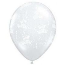 11 inch-es Birthday-A-Round Diamond Clear Szülinapi Lufi