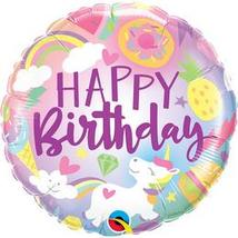 18 inch-es Egyszarvú Világa - Funtastical Fun unikornis Happy Birthday Szülinapi Fólia Lufi