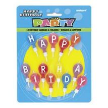 Happy birthday feliratú gyertya tartóval