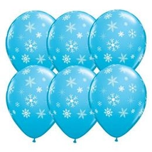 11 inch-es Snowflakes and Sparkles Hópelyhes Robins Egg Blue Lufi 