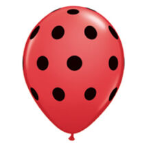 11 inch-es Big Polka Dots Red/Black Pöttyös Lufi