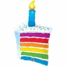 42 inch-es Rainbow Cake and Candles Super Shape Fólia Lufi