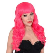 hot pink hullámos hosszú női paróka