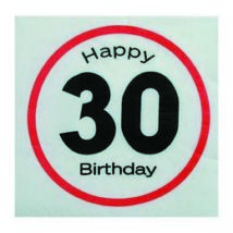 Happy Birthday 30. Számos Sebességkorlátozó Születésnapi Party Szalvéta - 33 x 33 cm, 20 db-os