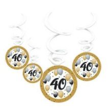 40-es elegáns szülinapi függődekoráció