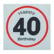 Happy Birthday 40. Számos Sebességkorlátozó Születésnapi Party Szalvéta - 33 x 33 cm, 20 db-os