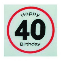 Happy Birthday 40. Számos Sebességkorlátozó Születésnapi Party Szalvéta - 33 x 33 cm, 20 db-os