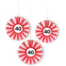 40-es Sebességkorlátozó Szülinapi Méhsejt Papír Dekoráció