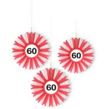 60-as Sebességkorlátozó Szülinapi Méhsejt Papír Dekoráció