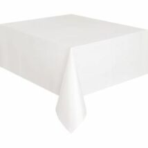  White Műanyag Parti Asztalterítő - 137 cm x 274 cm