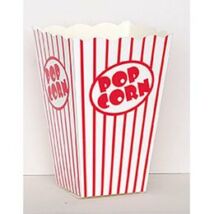 Fehér-piros csíkos popcorn doboz 10 db