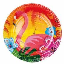 Flamingó Hawaii Mintás Party Tányér - 23 cm