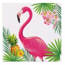 Flamingó mintás parti szalvéta, 16 db/csomag