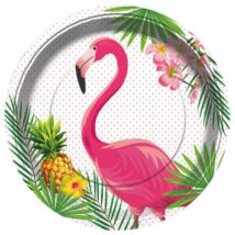 Flamingo parti tányér 8 db/csomag, 23 cm