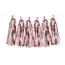 rosegold bojtos girland dekoráció