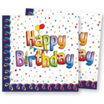 Happy birthday konfettis szalvéta 20 db