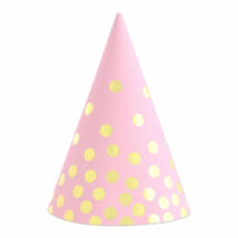 Pink kalap , arany pöttyös, 6 db/cs