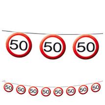 50-es Sebességkorlátozó Születésnapi Party Füzér - 12 m