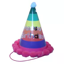 Bogyós parti kalap, happy birthday, szivárvány