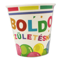 Boldog szülinapot lufis színes pohár