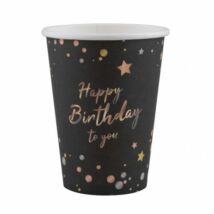 FEKETE PARTI POHÁR HAPPY BIRTHDAY FELIRATTAL