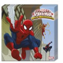Ultimate Spiderman Web-Warriors - Pókember Parti Szalvéta - 33 cm x 33 cm, 20 db-os
