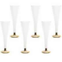   A pezsgős is jobban esik, ha ebből az elegáns műanyag, rosegold talpú pezsgőspohárból iszod.  Méret: 12 cl  kiszerelés: 6 db/csomag